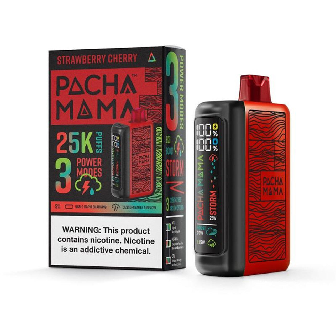 Pachamama 25k Disposable Strawberry Cherry with packaging