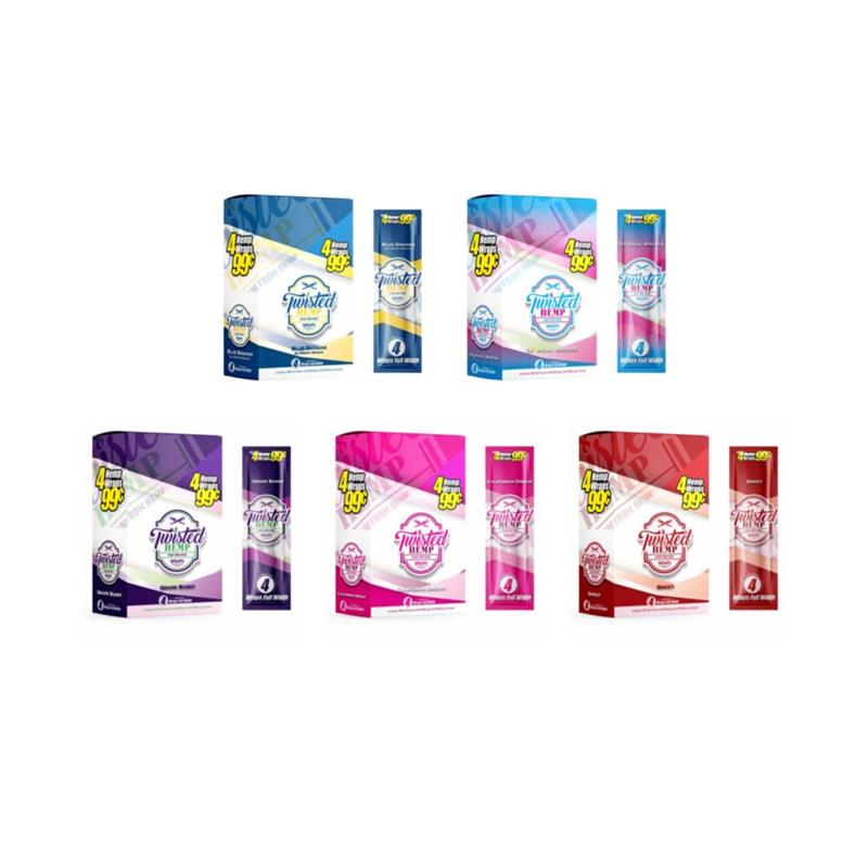 Twisted Hemp Wraps (15 Foil Pouch 4 Wraps) Group Photo