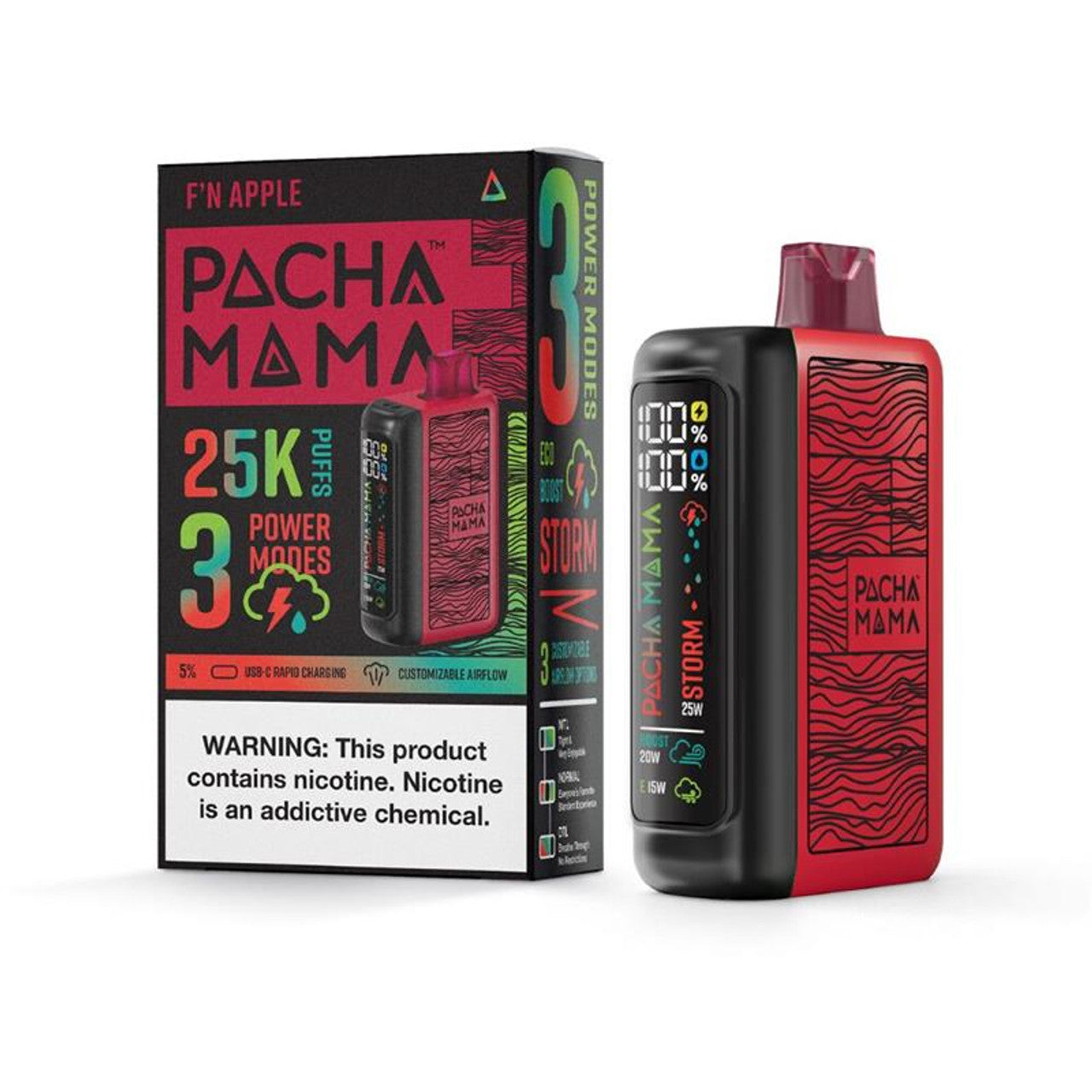 Pachamama 25k Disposable F'N Apple with packaging