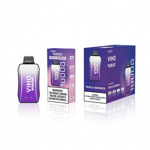 Viho Turbo 10000 Puffs (17mL) 50mg Disposable Triple Berries with packaging