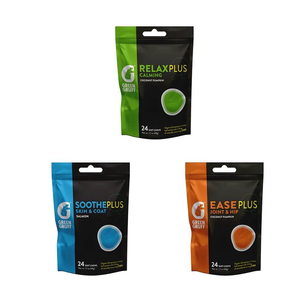 Green Gruff CBD Dog Treats 24ct Pouch Group Image