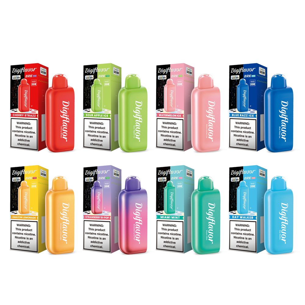 Geek Bar Digi Flavor BRK Pods E-Cig Disposable 20000 Puff 12mL 50mg Group Photo