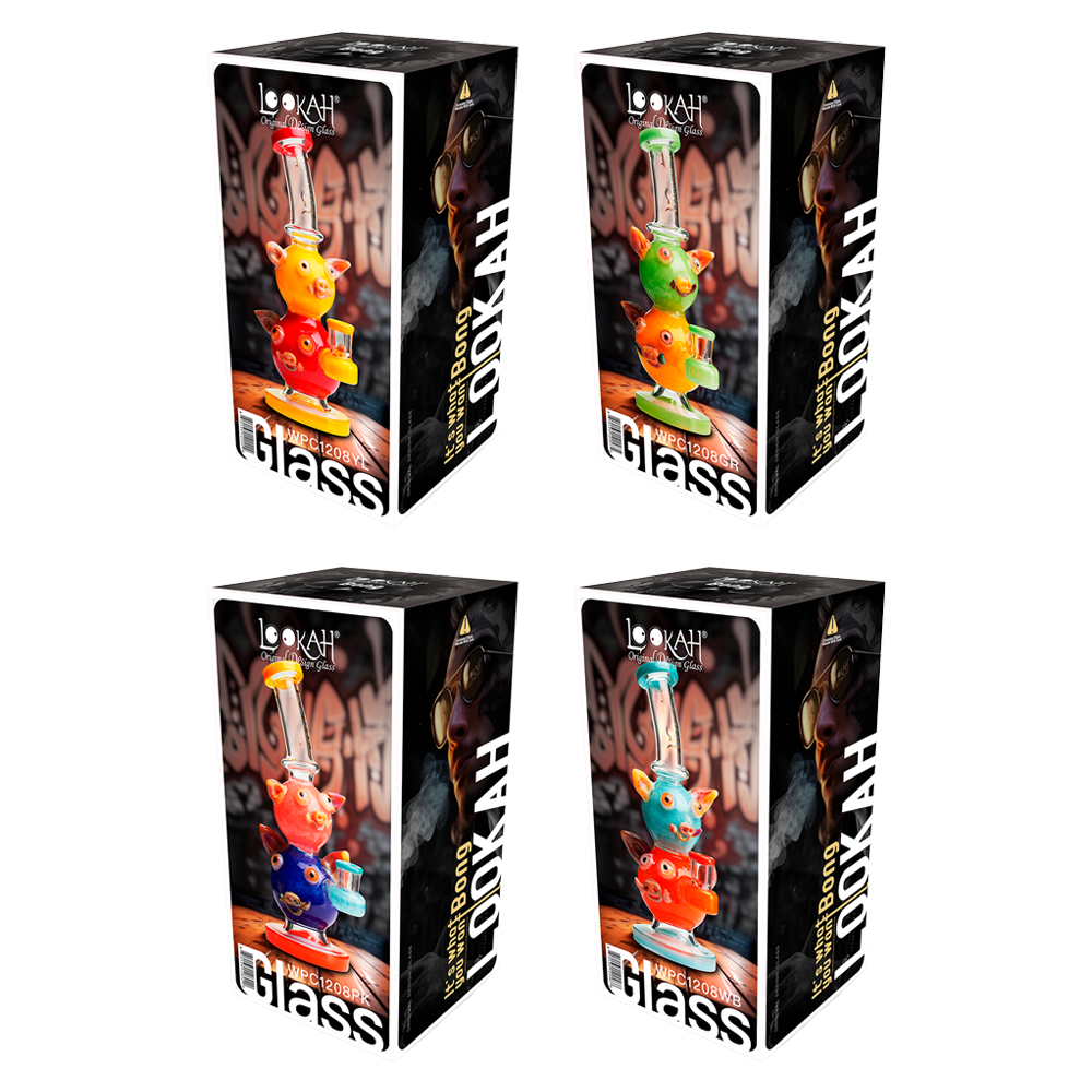 Lookah 9.5“ Cute Double Piggy Dab Rig (WPC1208) Group Photo