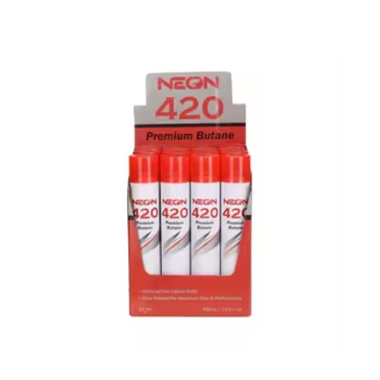 Neon 420 Premium Butane (12ct Display) with packaging