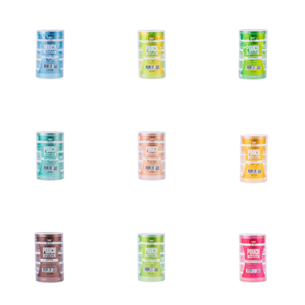 PouchMates (DSPLY 5pc)(Nic Pouch)(20ct Can) Group Photo