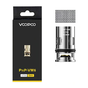 VooPoo PnP Replacement Coils (Pack of 5) PnP VM6 0.15ohm with Packaging