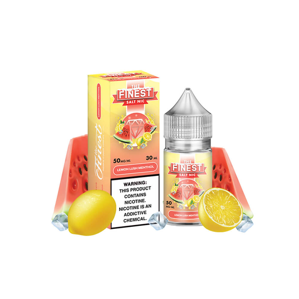 Lemon Lush Menthol by Finest SaltNic 30ML with Packaging and background