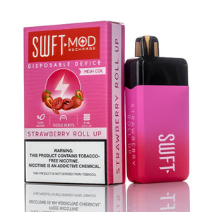 SWFT Mod Disposable 5000 Puffs 15mL 50mg Strawberry Roll Up with Packaging