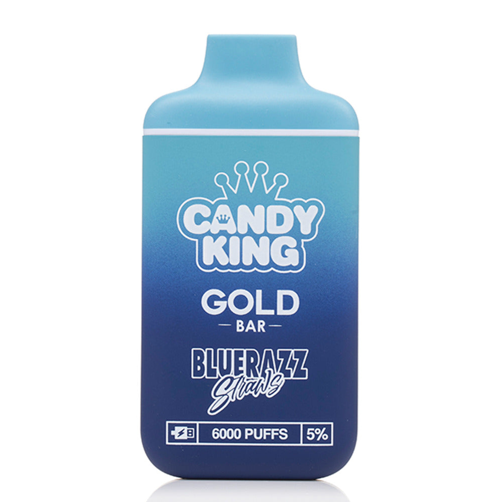Candy King Gold Bar Disposable | 6000 Puffs Blue Razz Straws