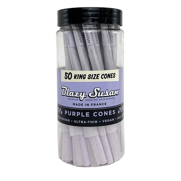 Blazy Susan Purple King Size Cones (50ct Jar) Purple