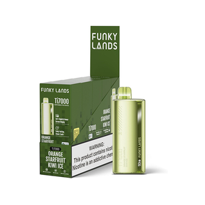 Funky Lands Ti7000 7000 Puff 12.8mL 40-50mg Disposable Orange Starfruit Kiwi Ice with Packaging