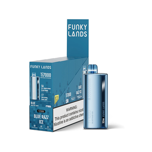 Funky Lands Ti7000 7000 Puff 12.8mL 40-50mg Disposable Blue Razz Ice with Packaging