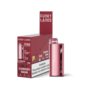 Funky Lands Ti7000 7000 Puff 12.8mL 40-50mg Disposable Strawberry Banana with Packaging