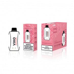 Viho Turbo 10000 Puffs (17mL) 50mg Disposable Strawmelon Icy with packaging