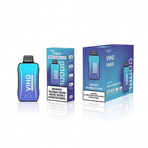 Viho Turbo 10000 Puffs (17mL) 50mg Disposable Grape Bubble Gum with packaging