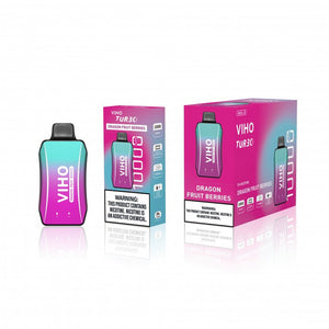 Viho Turbo 10000 Puffs (17mL) 50mg Disposable Dragon Fruit Berries with packaging