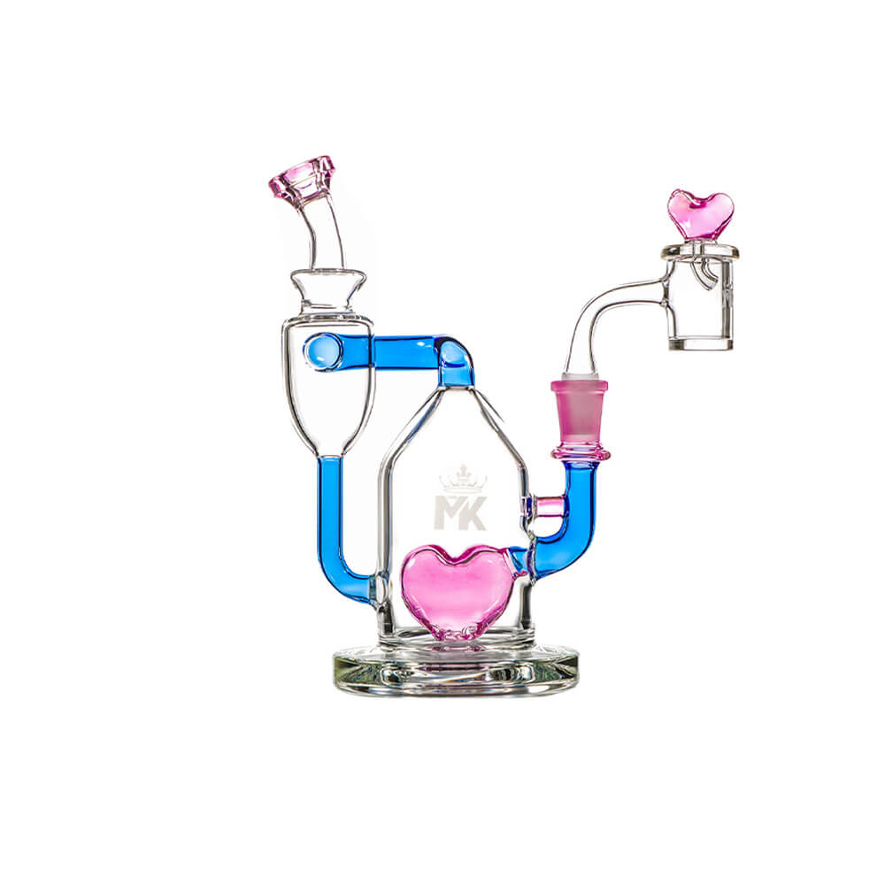 MKGlass MK100 Heartbreak Dab Kit 8″ Water Pipe Blue/Pink