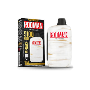 Aloha Sun Rodman 9100 Puffs 16mL 50mg Disposable The Menance Strawberry Passion with packaging