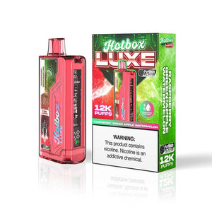 Puff HotBox Luxe Disposable 12000 puffs 20mL 50mg Raspberry Green Apple Watermelon
