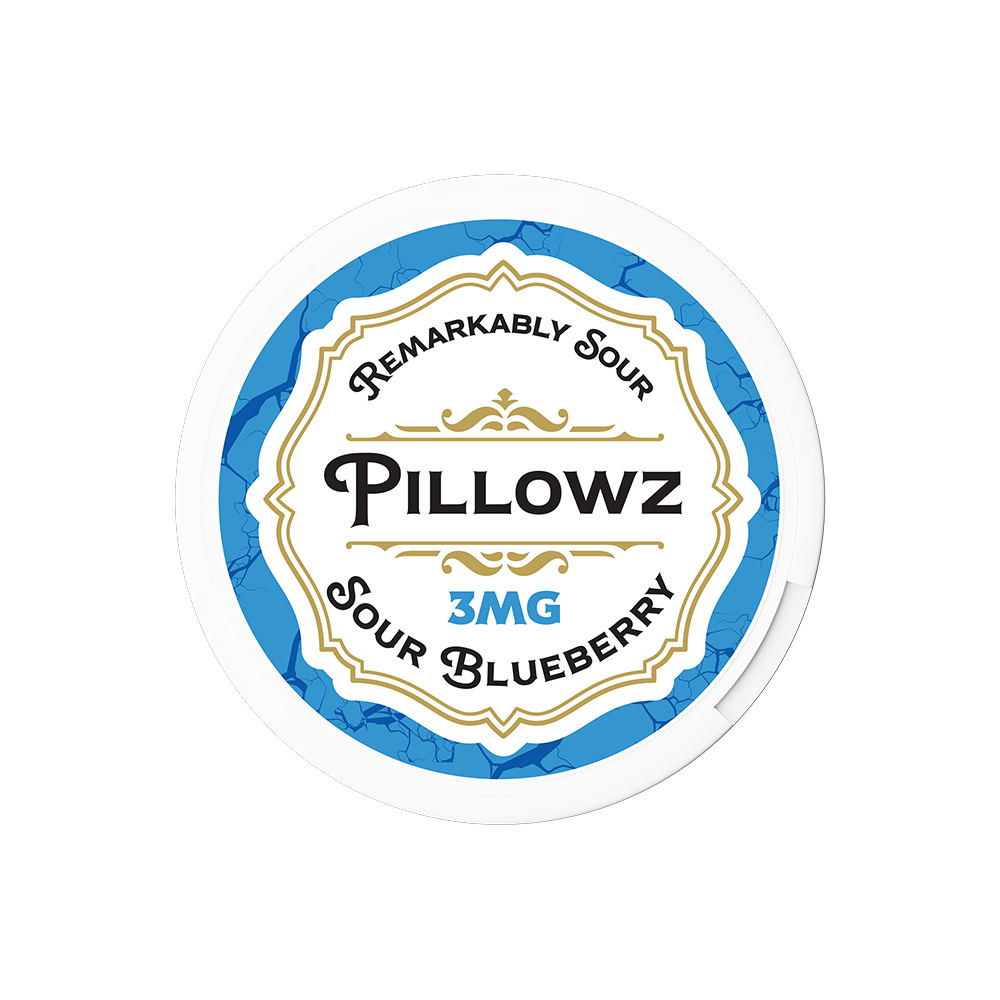 Pillowz TFN Nicotine Pouch 3-9mg x20 Pouch (5 Pack) 3mg Sour Blueberry