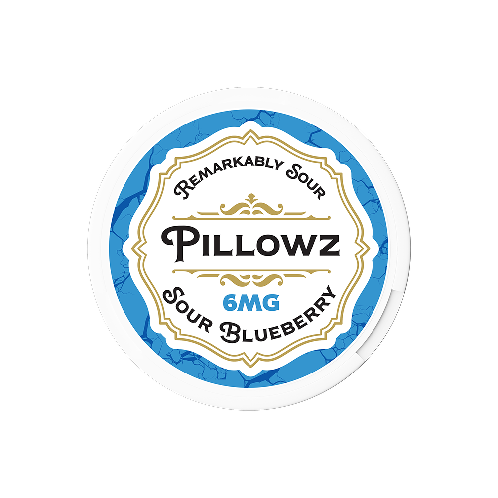 Pillowz TFN Nicotine Pouch 3-9mg x20 Pouch (5 Pack) 6mg Sour Blueberry