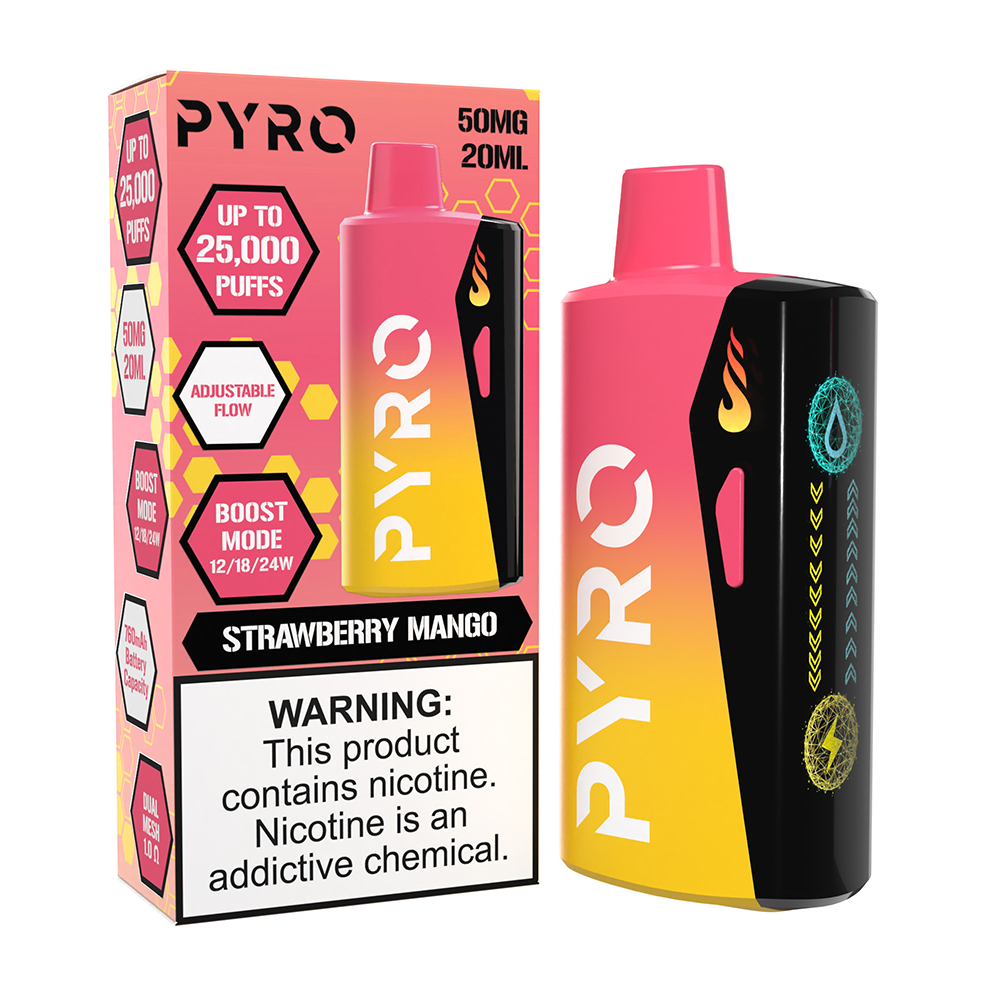 Pyro Boost Disposable Strawberry Mango with packaging