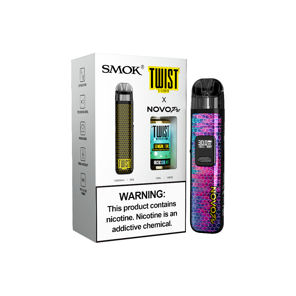 Collab Bundle – SMOK Novo Pro Device + Daddy’s Vapor 10mL Juice Color: Black - Flavor: Arctic Cool Mint