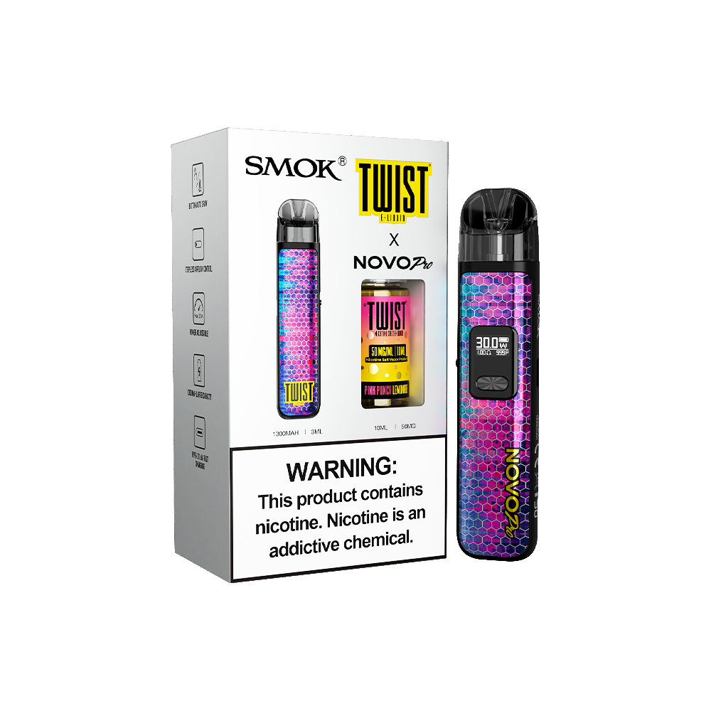 Collab Bundle – SMOK Novo Pro Device + Daddy’s Vapor 10mL Juice Color: Purple - Flavor: Pink Punch Lemonade