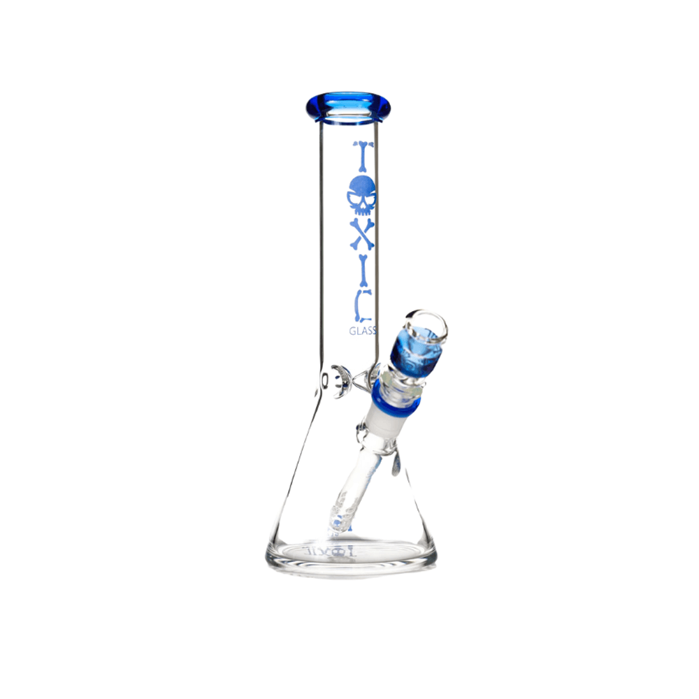 MKGlass TX75 Toxic Beaker Water Pipe 10″ Blue