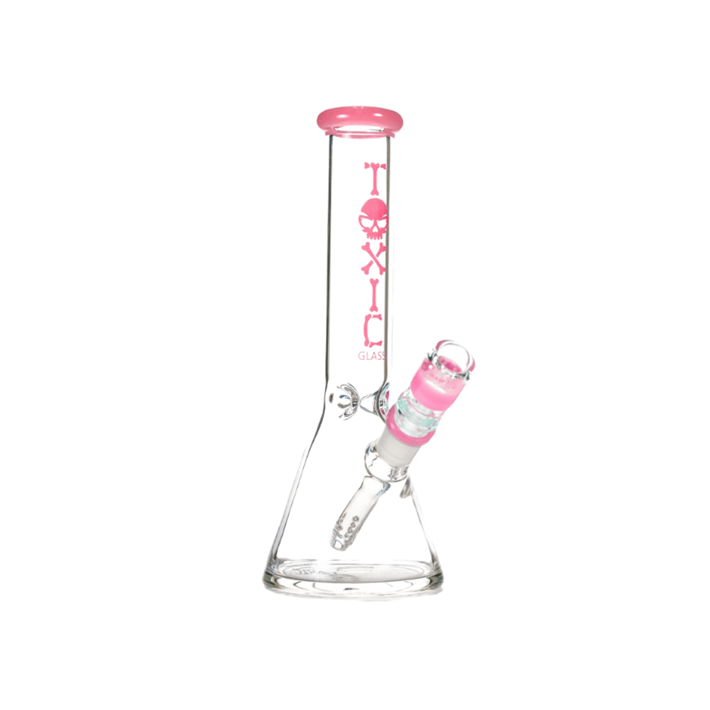 MKGlass TX75 Toxic Beaker Water Pipe 10″ Slime Pink