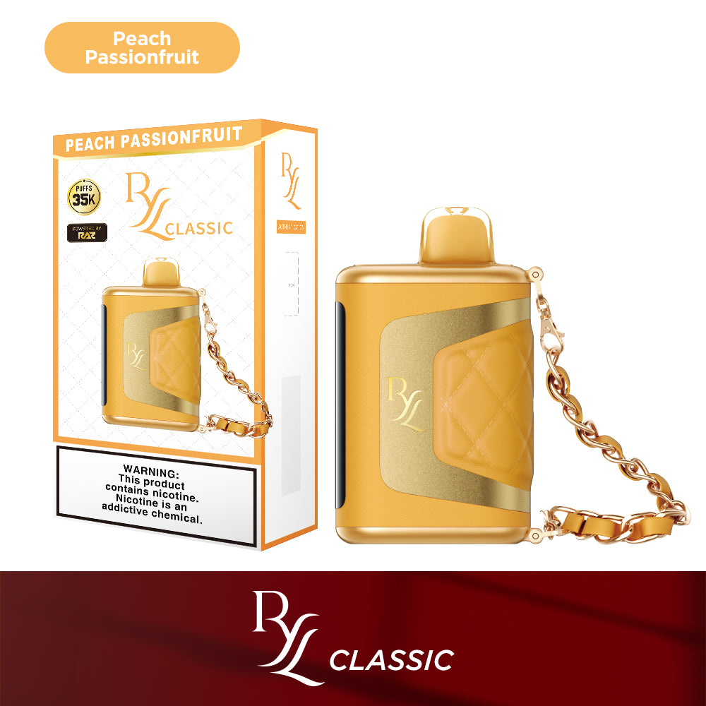 RYL Classic 35k Disposable Peach Passionfruit with packaging