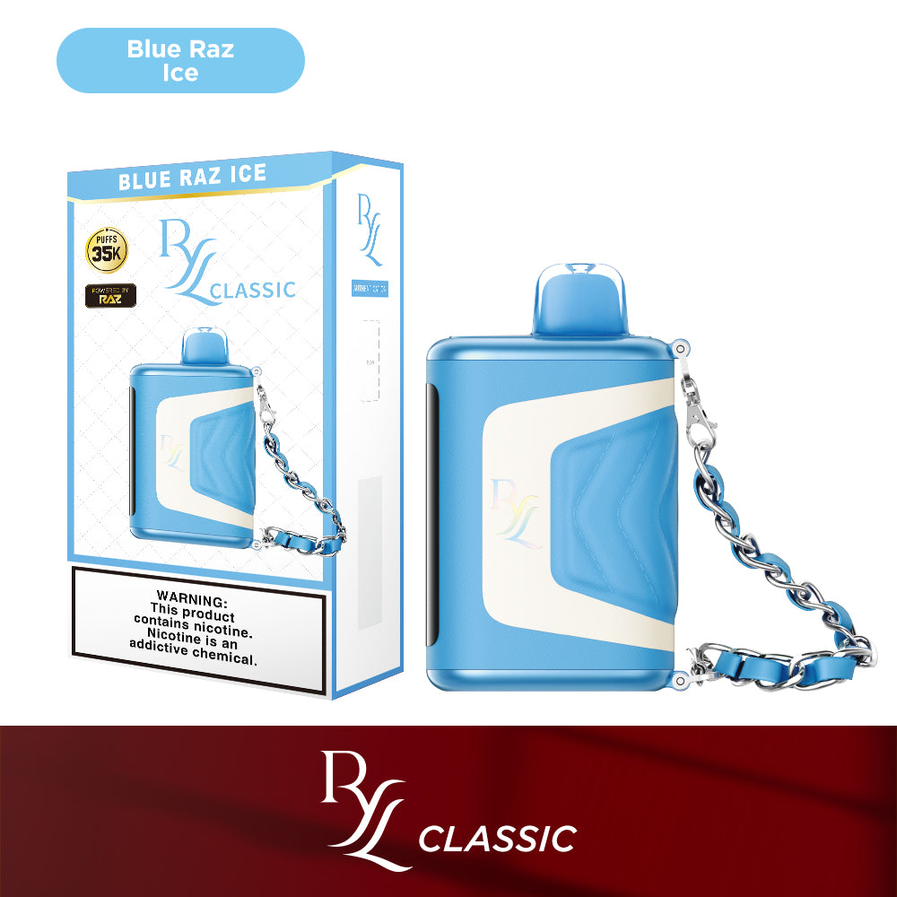 RYL Classic 35k Disposable Blue Raz Ice with packaging