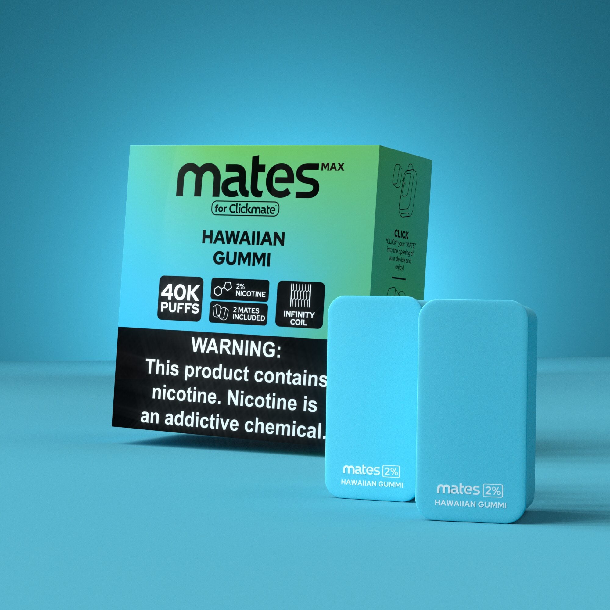 7Daze Clickmates 5% Prefilled Mates MAX (2-Pack) Hawaiian Gummi with packaging