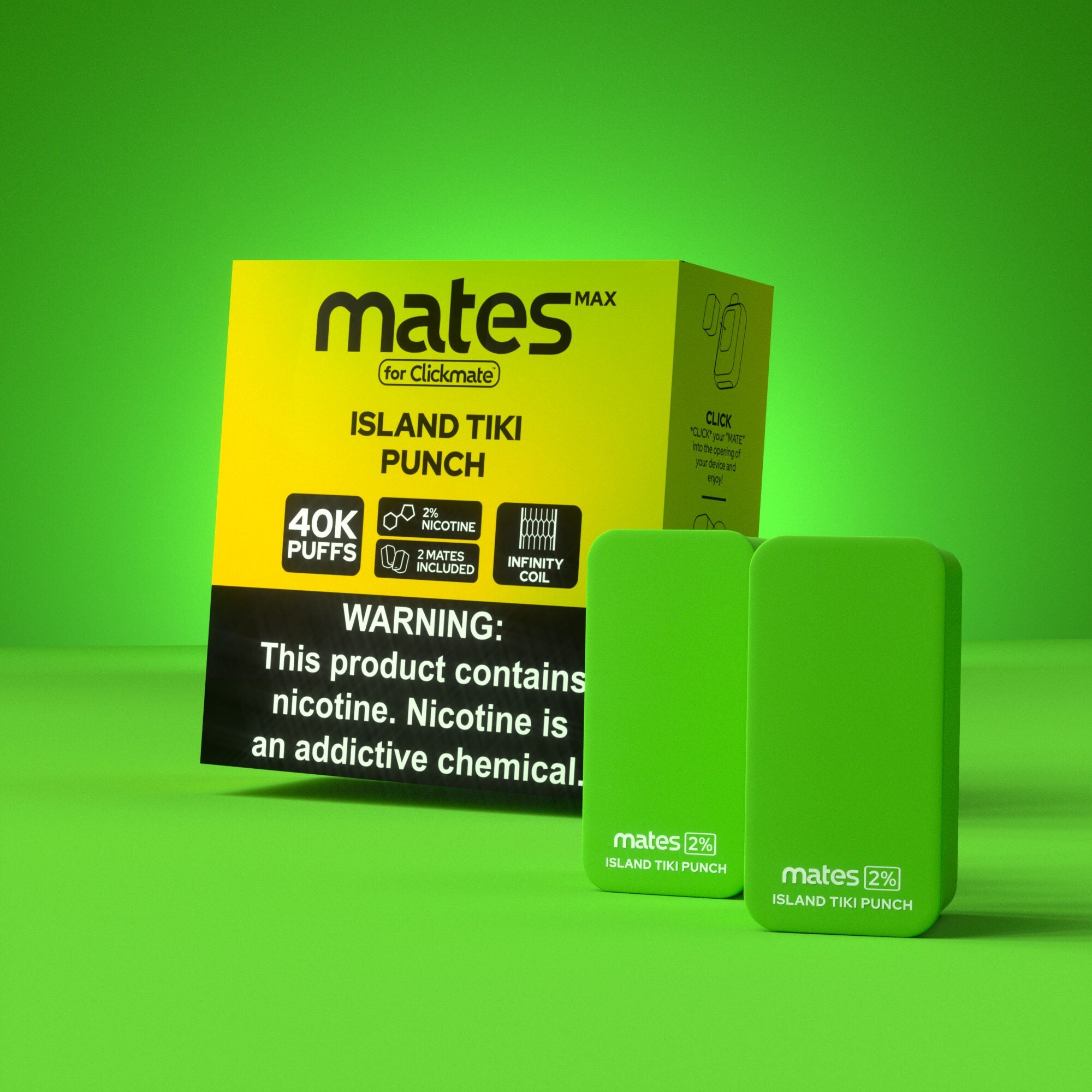 7Daze Clickmates 5% Prefilled Mates MAX (2-Pack) Island Tiki Punch with packaging