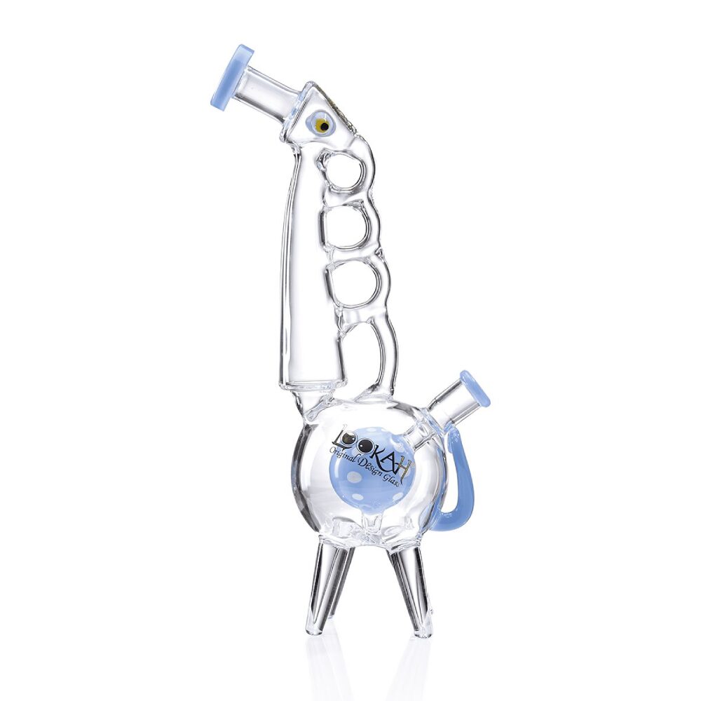 Lookah (Dab Rig) 13” Cool Recycler Giraffe Water Pipe Blue