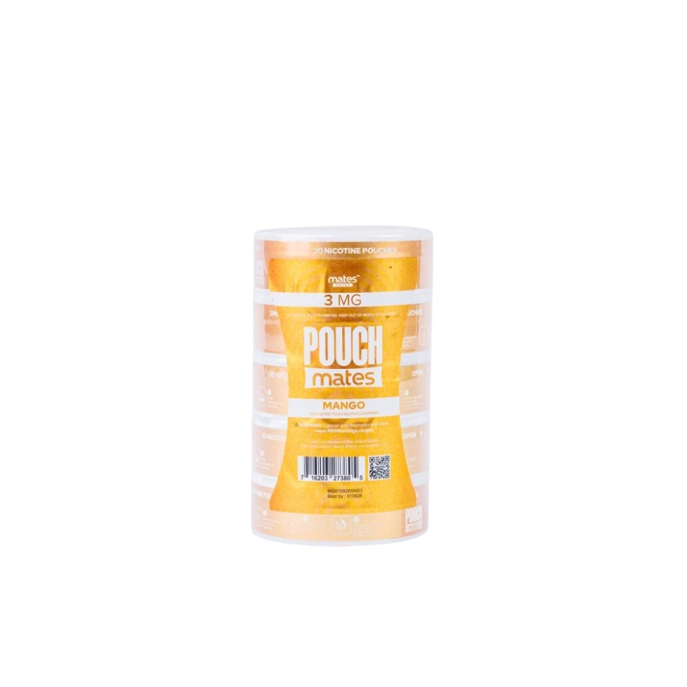 PouchMates (DSPLY 5pc)(Nic Pouch)(20ct Can) Mango (SAS)