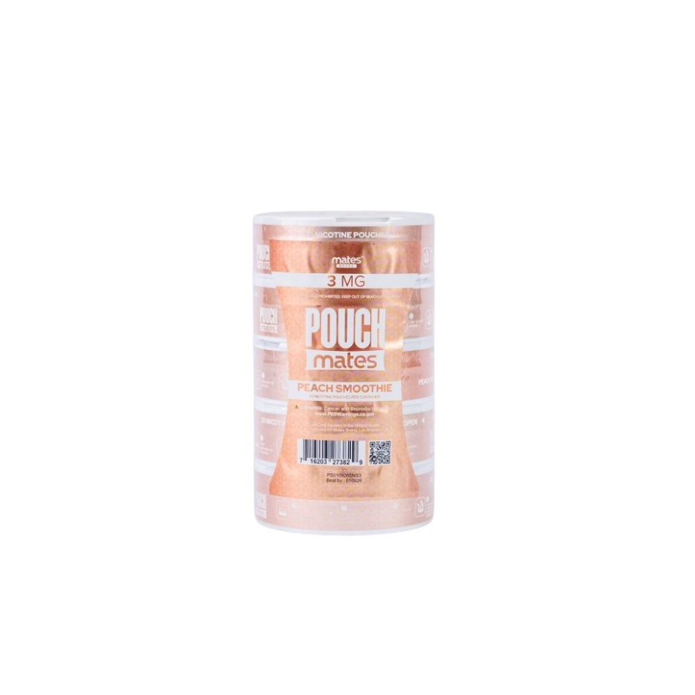PouchMates (DSPLY 5pc)(Nic Pouch)(20ct Can) Peach Smoothie (SAS)