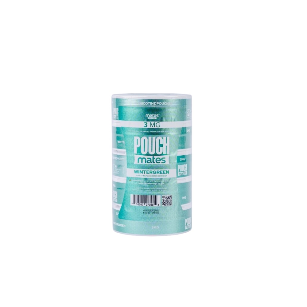 PouchMates (DSPLY 5pc)(Nic Pouch)(20ct Can) Wintergreen (SAS)
