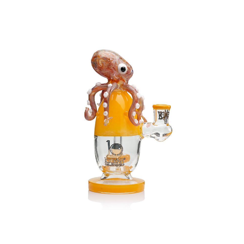 Lookah 7.5” Cute Unique Percolator Octopus Glass Bong (WPC1224YL) Yellow