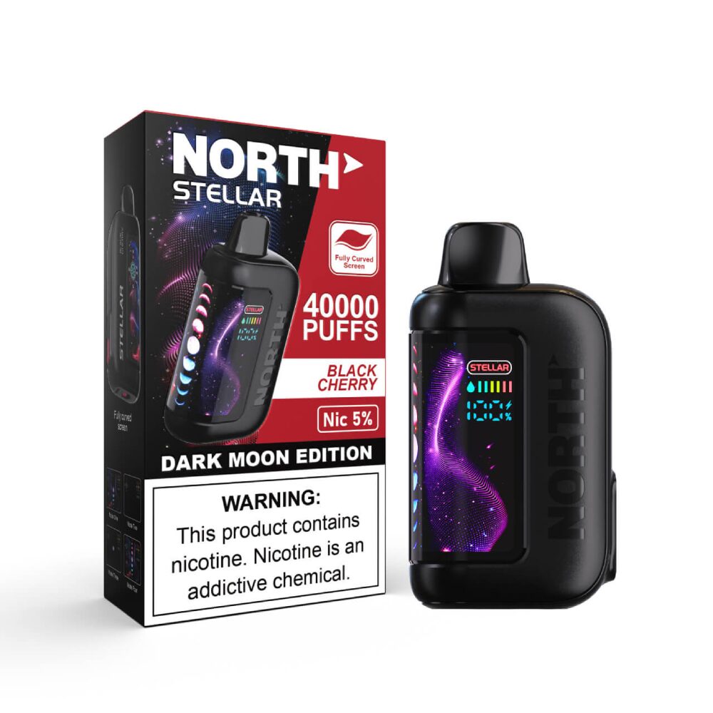 North Stellar 40K Dark Moon Edt. Disposable Black Cherry with packaging