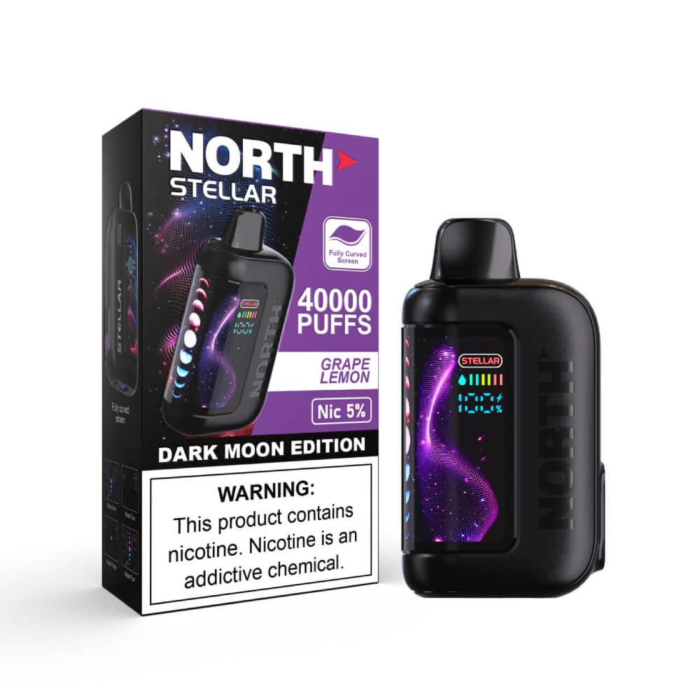 North Stellar 40K Dark Moon Edt. Disposable Grape Lemon with packaging