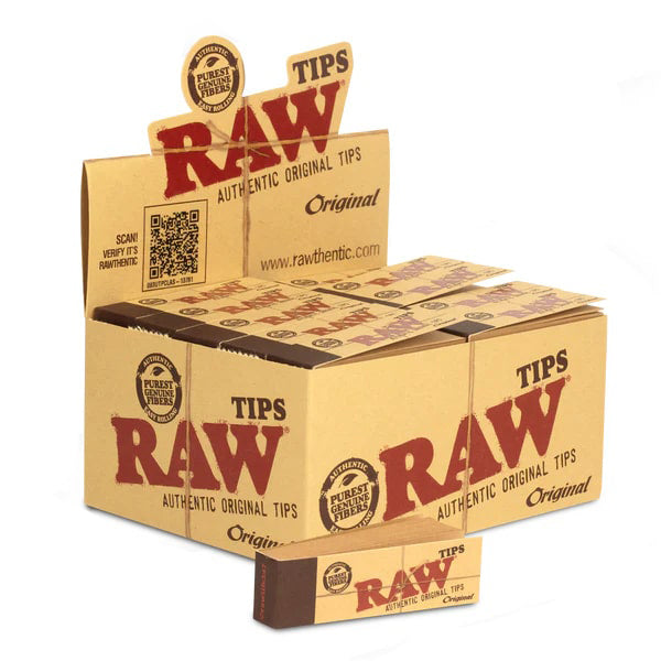 Raw Rolling Tips (50-Pack) with packaging