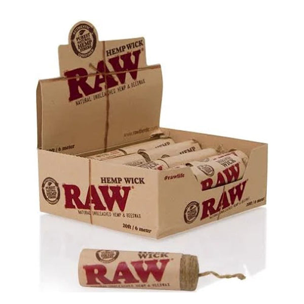 Raw* (DISPLY 20pc)(Hemp Wick)(20ft/6m) with packaging