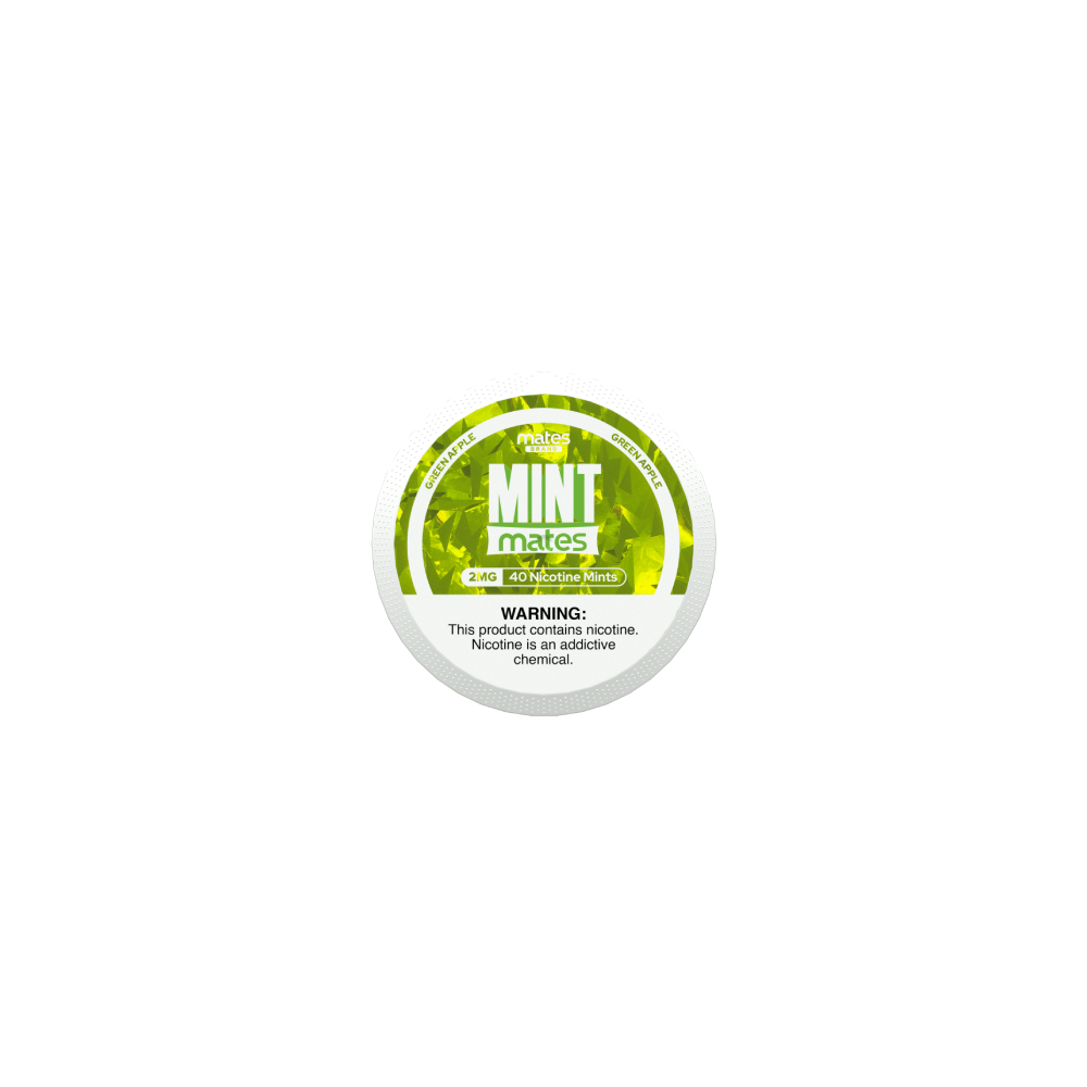 MintMates (DSPLY 5pc)(Nic Mints)(40ct Can)(SAS) Green Apple 2mg