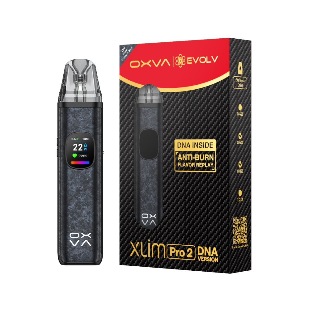 OXVA Xlim Pro 2 Pod System DNA Version: Frost Titanium Blue with packaging