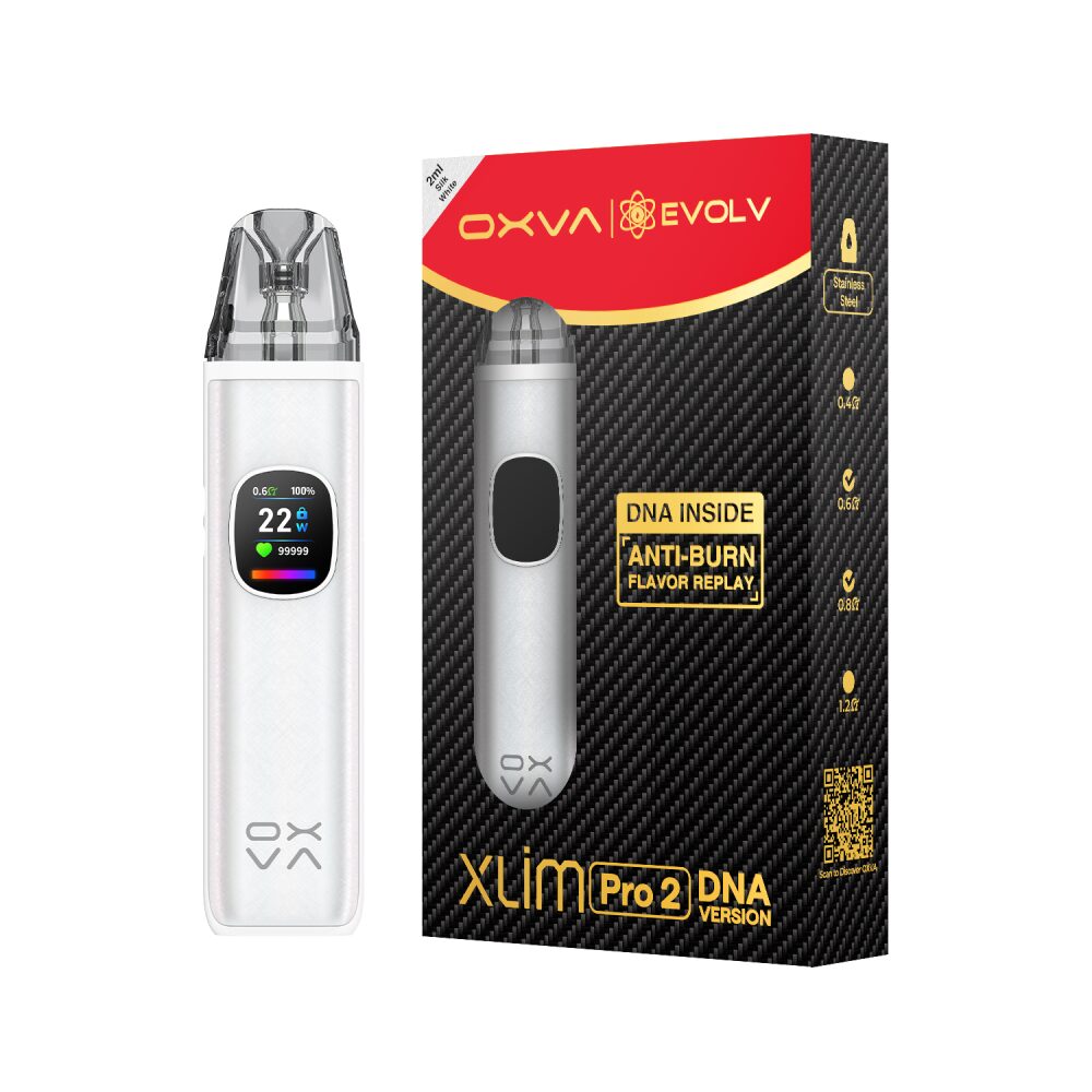 OXVA Xlim Pro 2 Pod System DNA Version: Silk White with packaging