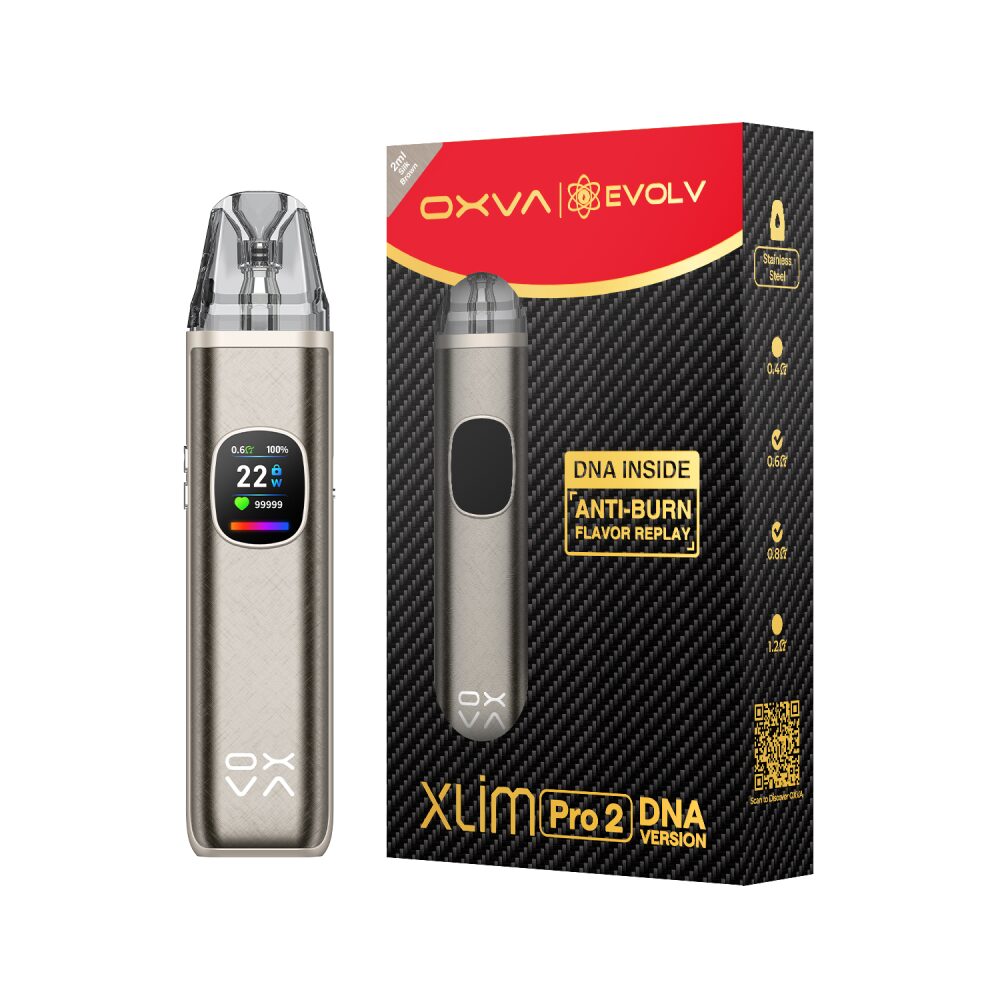 OXVA Xlim Pro 2 Pod System DNA Version: Silk Brown with packaging
