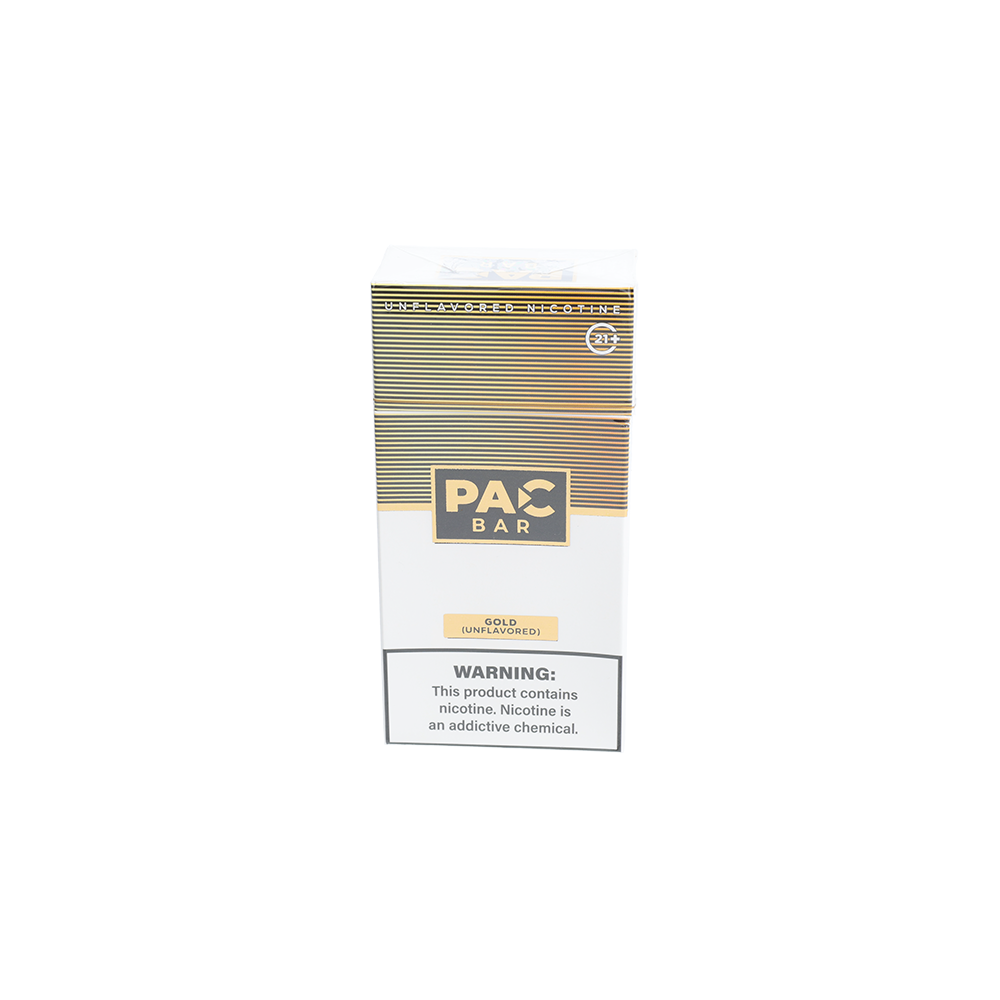 Pac Bar Disposable Unflavored Gold packaging
