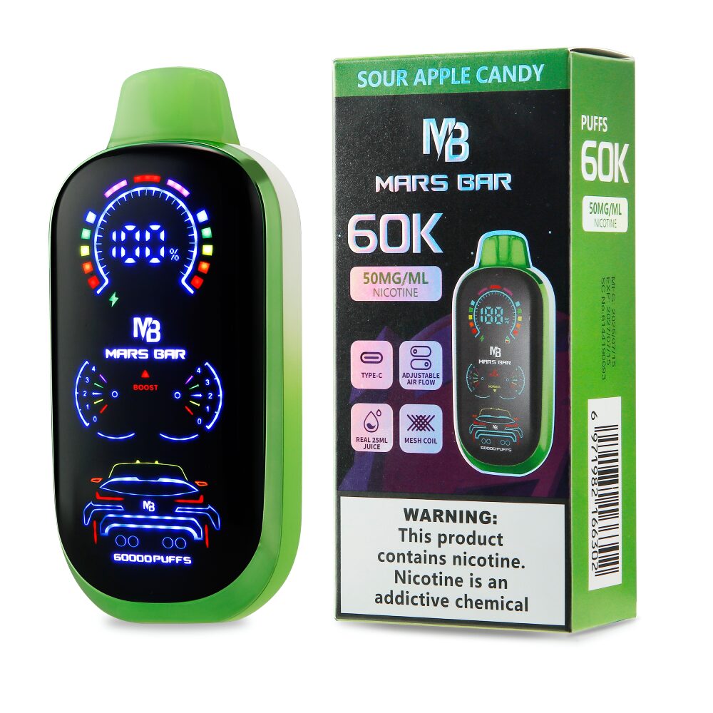 Mars Bar Disposable Sour Apple Candy with packaging