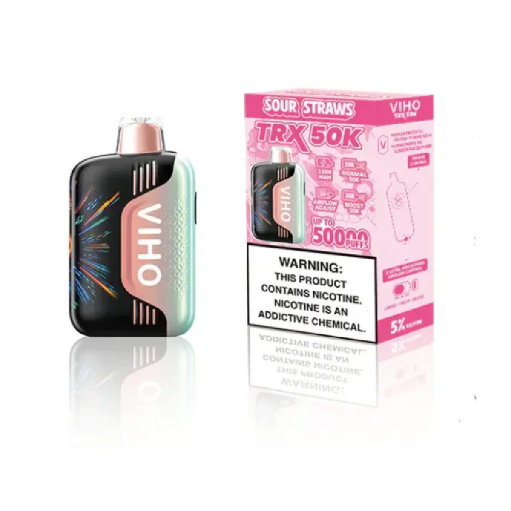 Viho TRX Disposable Sour Straws with packaging